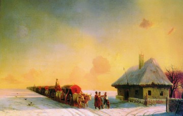 Ivan Konstantinovich Aivazovsky Painting - chumaks in little russia Romantic Ivan Aivazovsky Russian